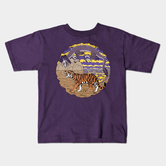 Tiger and Dragon Kids T-Shirt by AzureLionProductions